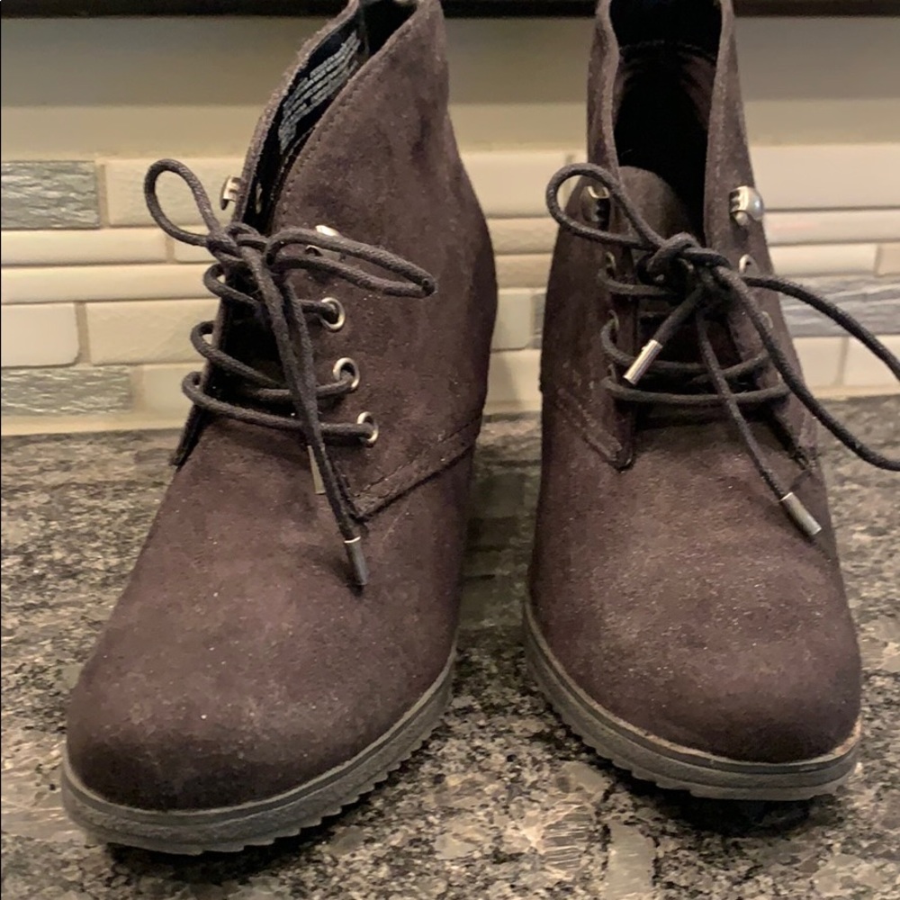 Ankle wedge booties